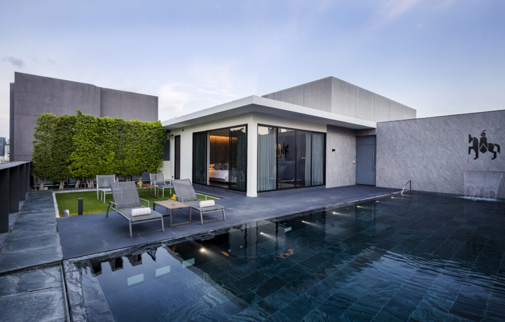 An overview of the Walton Pool Villa.